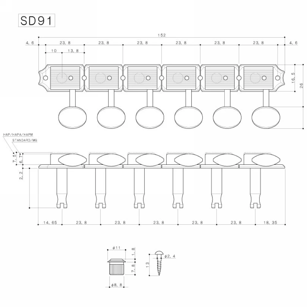 6 в линии GOTOH SD91-05M Kluson Винтаж электрогитара головки тюнеры(никель) тюнинг колышек Сделано в Японии