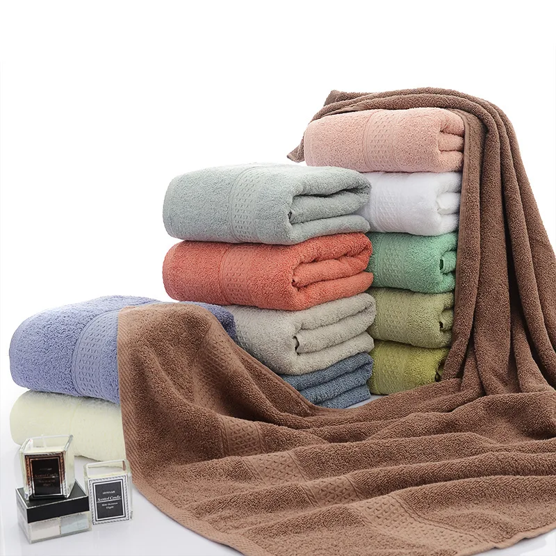 100 Cotton Solid Color 70x140cm Bath Towel Beach Towel For Adults Fast