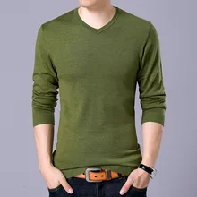 MRMT мужской однотонный Повседневный шерстяной свитер с v-образным вырезом Повседневная футболка для мужчин свитер Топы Футболка