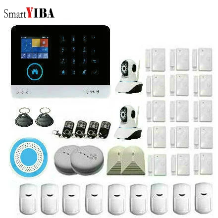 SmartYIBA Wireless Home Alarm GSM Alarm WIFI APP Control LCD Home Security Alarm System +IP Camera Smoke Detector Italian Polish цена SmartYIBA Wireless Home Alarm GSM Alarm WIFI APP Control LCD Home Security Alarm System +IP Camera Smoke Detector Italian Polish цены онлайн