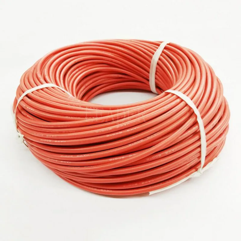 100 м/рулон 14 Калибр(AWG) супер мягкий и гибкий силиконовый резиновый провод кабель черный/красный - Цвет: Red
