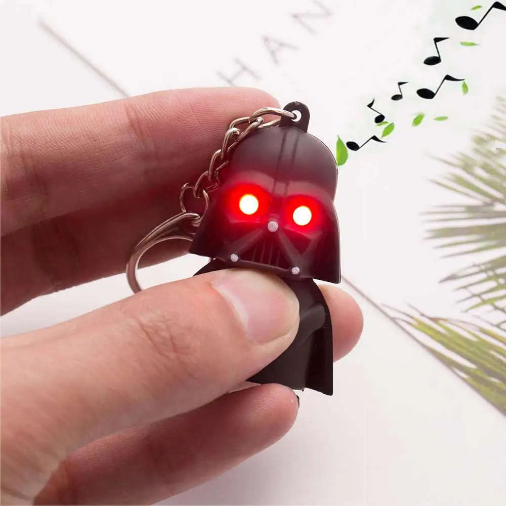 

KISSWIFE Free Shipping 2016 Star Wars Keyring Light Black Darth Vader Pendant LED KeyChain For Man Gift
