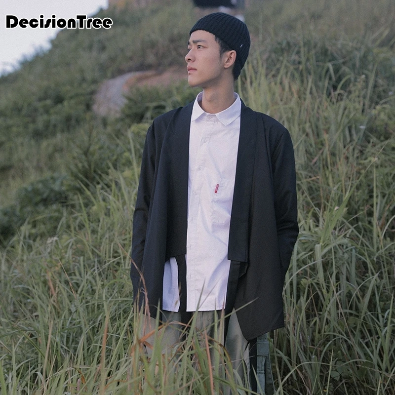 2019 summer mens kimono japanese clothes streetwear casual west kimonos jackets harajuku japan style cardigan outwear