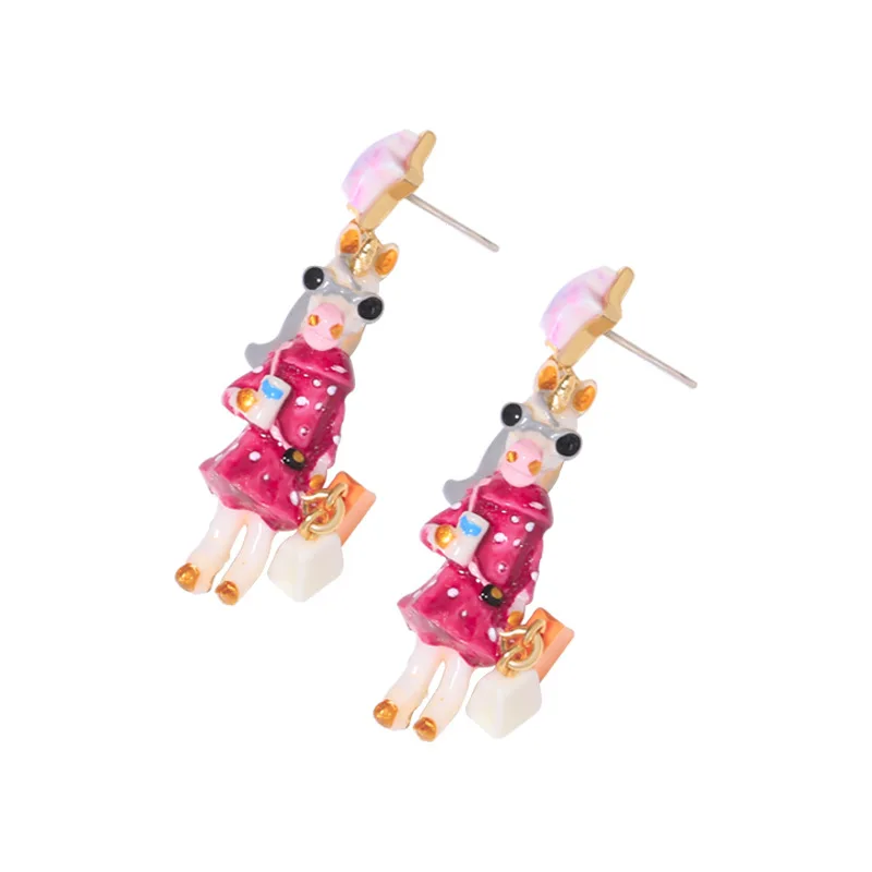 unicorn series enamel glaze ear stud