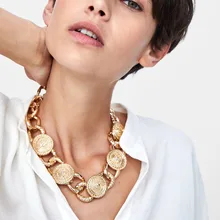 Модное винтажное длинное ожерелье с металлической цепочкой, колье для женщин, ювелирные изделия za