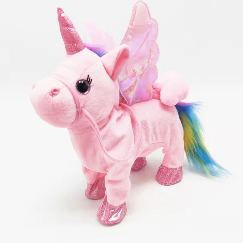 Electric Singing And Walking Unicorn Plush Toy Stuffed Animal Cartoon Plush Unicorns Interactive Toy For Children Birthday Gifts - Цвет: TOY131-2