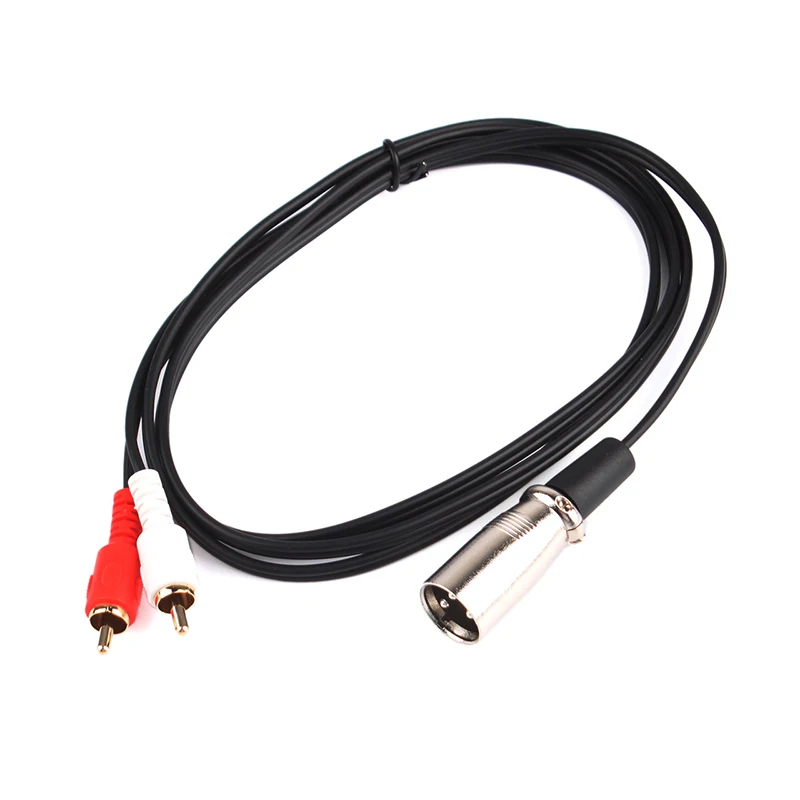 

RCA Jack Cable XLR 3-Pin Male to 2 RCA Male Cable 5FT 1.5M Y Splitter Patch 1 XLR Stereo Red White #86125