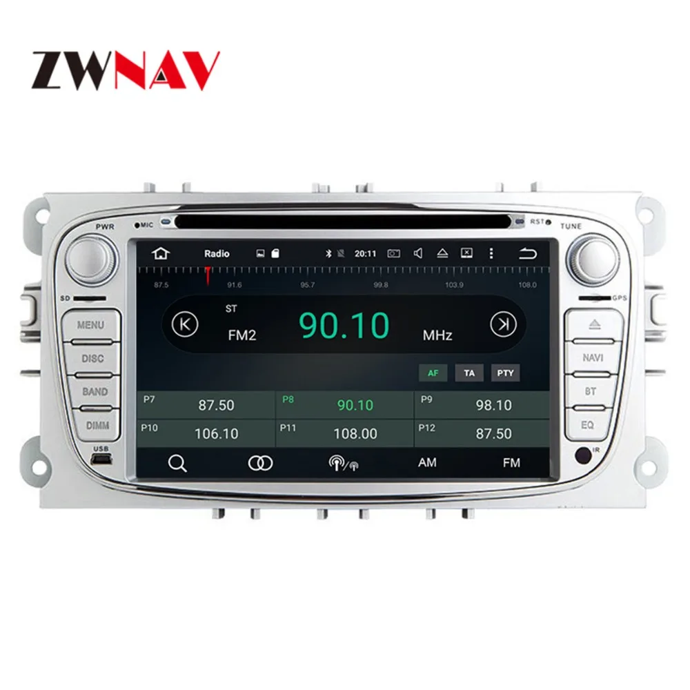 Top Android 8 4+32GB Car GPS Navigation DVD Player Radio ISP Screen For Ford Focus 2004-2011 FORD MONDEO FOCUS S-MAX Kuga Galax MK3 5