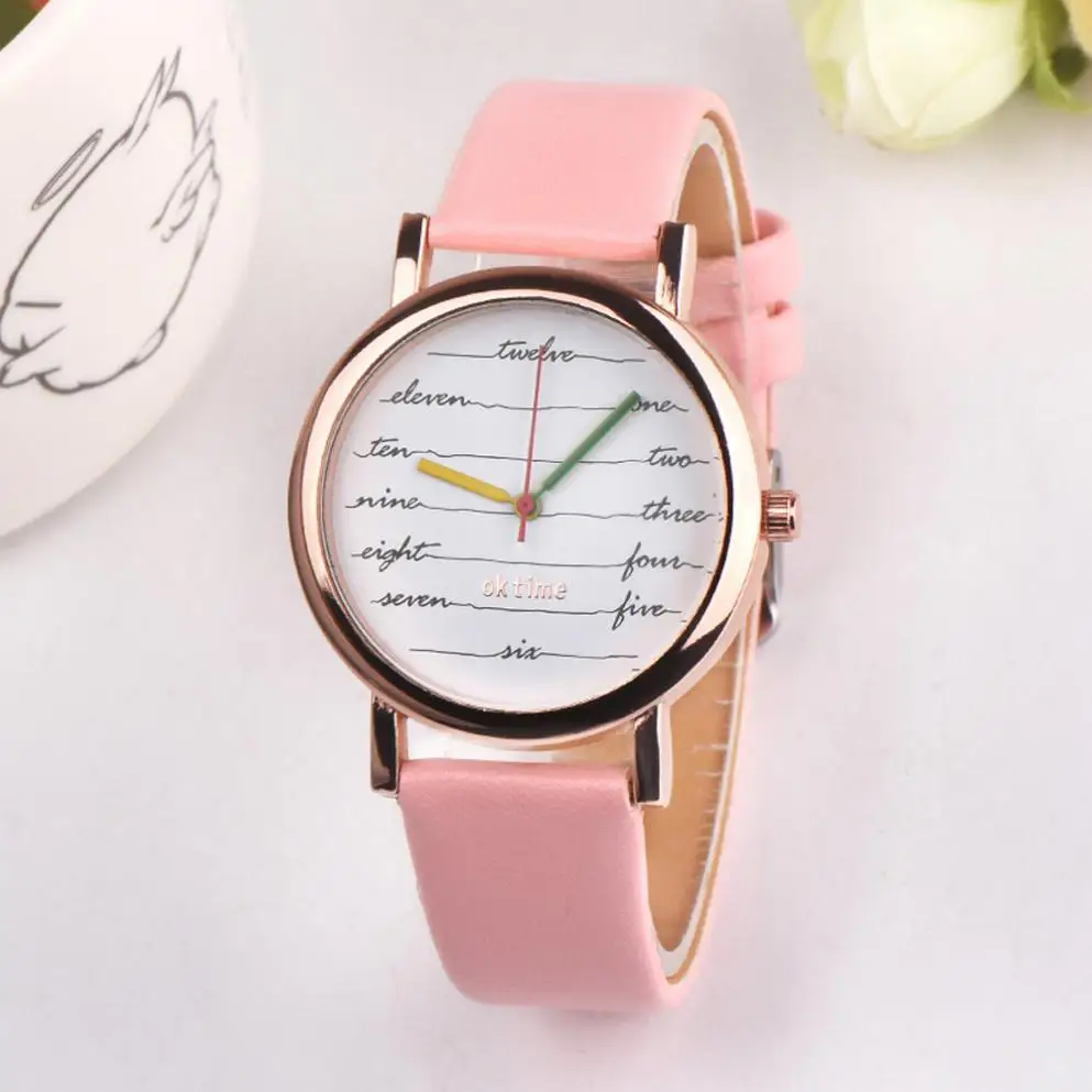 Relogio Feminino модные часы женские брендовые радужные с буквенным принтом женские наручные часы Kad N Saatleri Bayan наручные часы
