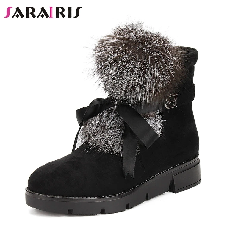 SARAIRIS New Arrivals Dropship Large Size 36-41 Zip Up Ankle Boots Woman Shoes Increasing Heels Winter Boots Shoes Woman