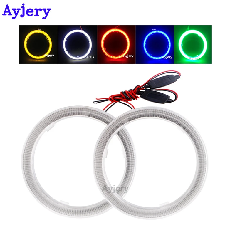 AYJERY из 2 предметов COB светодиодный Ангельские глазки 90 мм 12V 18V DC Авто Halo Кольцо