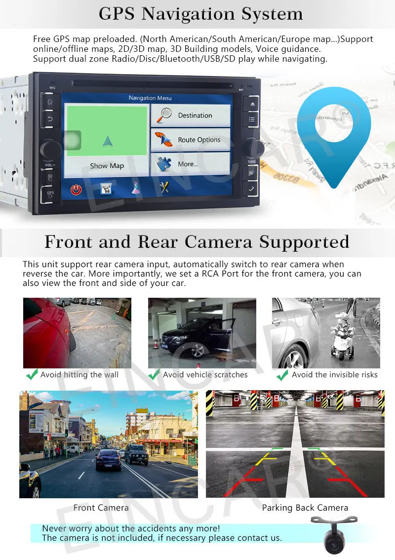 Discount Double 2Din 6.2" Android 6.0 Car GPS Navi DVD Wifi 3G Radio RAM 2GB Head Unit 16