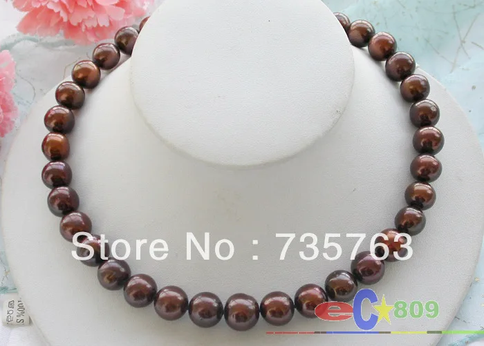 

xiuli 00651 HUGE REAL 17" 13mm ROUND chocolate freshwater PEARL NECKLACE