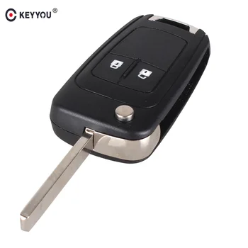 

KEYYOU 20pcs/lot 2 Button Flip Remote Key Car Key Case shell For Chevrolet Cruze Epica Lova Camaro Impala HU100 Blade