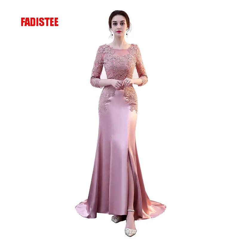 

FADISTEE New arrival sexy party evening dresses Vestido de Festa mermaid prom dress lace-up Robe De Soiree lace half lace sleeve