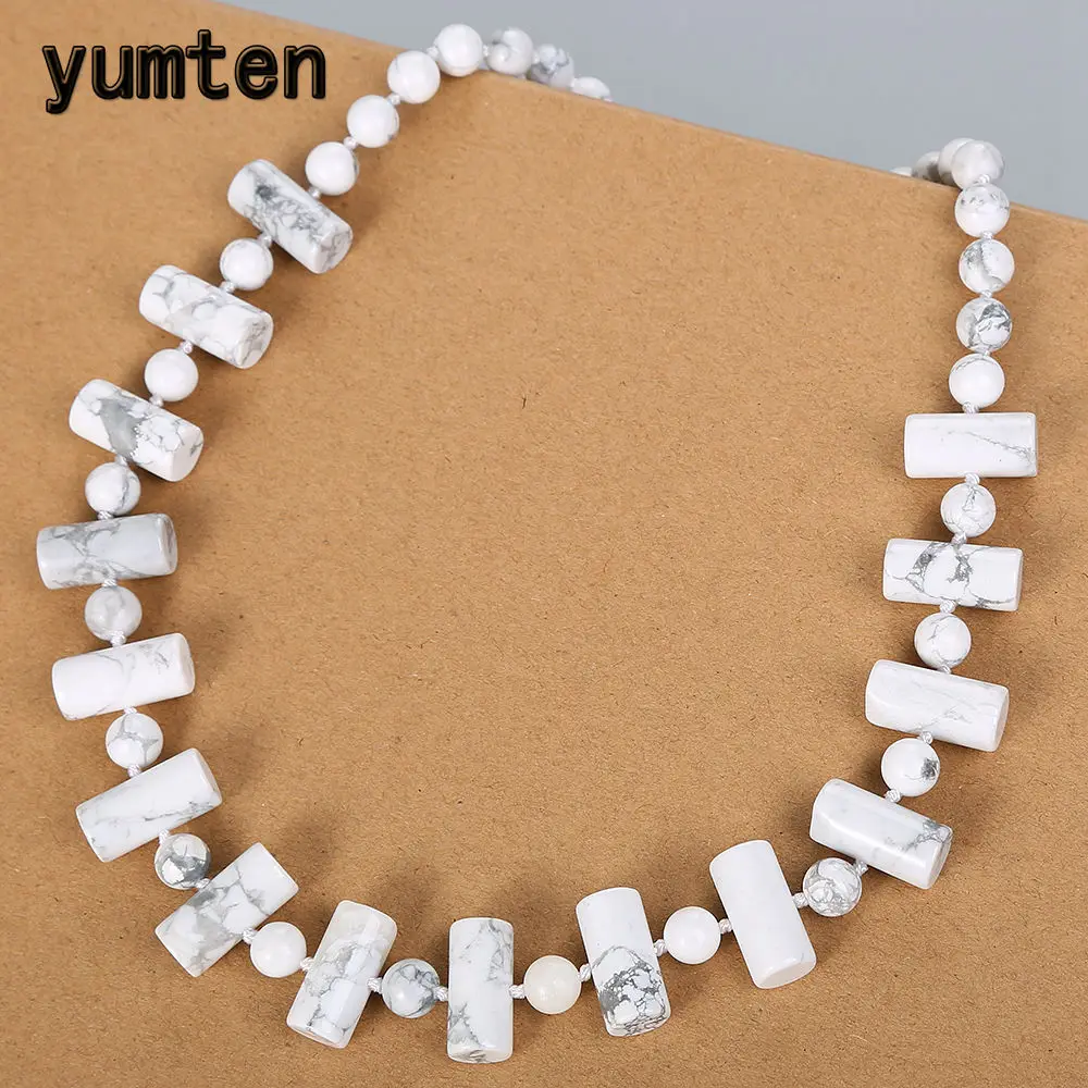 

Yumten Women Necklace Magnesite Men Jewelry Vintage Star Ethnic Stone Neck Chain Power Gemstone Ketting Correntes Masculino Gift