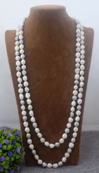 

NEW Natural 60'' Multi color Baroque pearl Necklace 8-9mm Long sweater chain