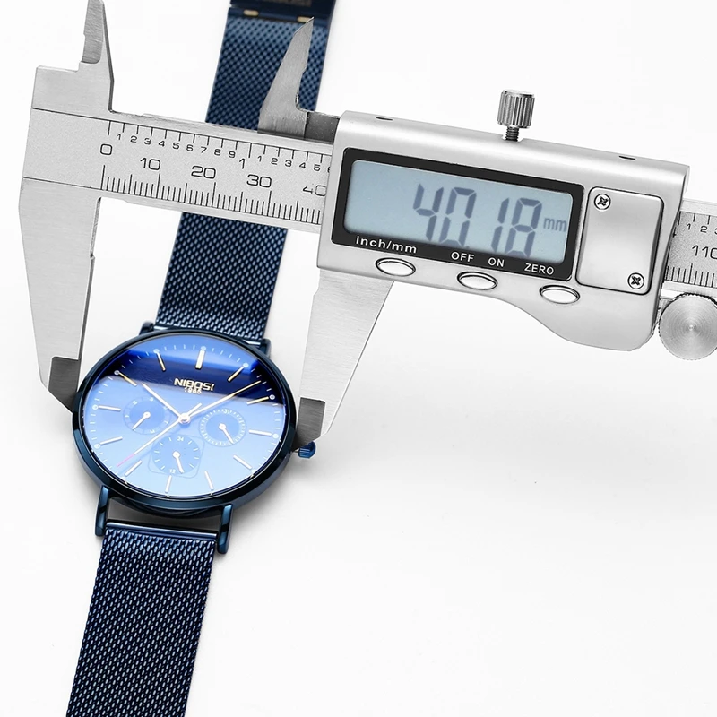 NIBOSI ультра тонкие мужские часы Топ люксовый бренд синие часы Мужские Простые Спортивные кварцевые часы мужские часы из нержавеющей стали Relogio Masculino