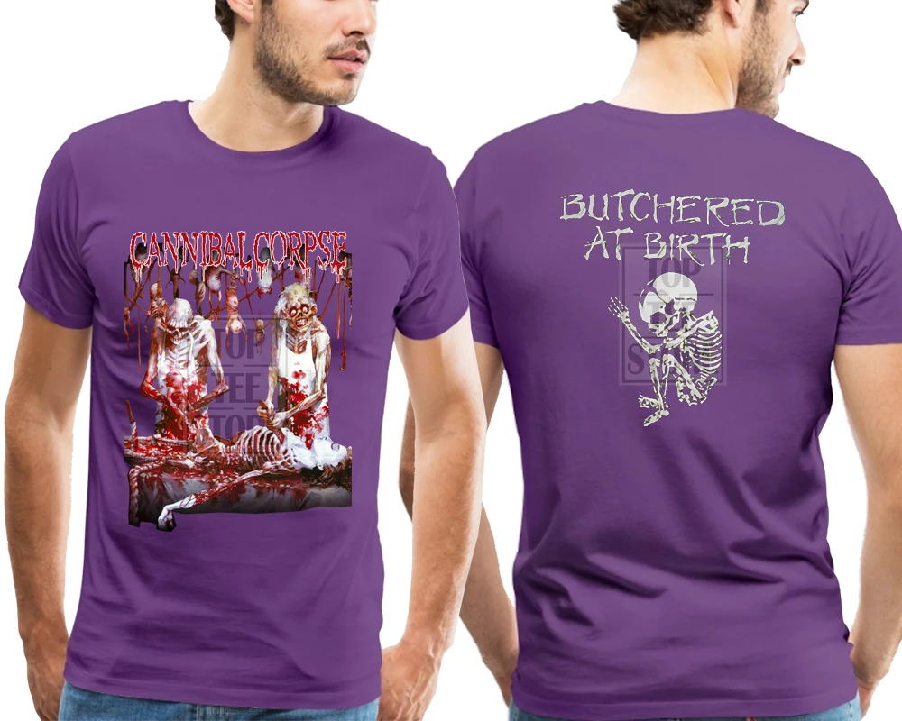 Футболка Cannibal Corpse Butchered At Birth M, L, Xl, Xxl, футболка из металла смерти, официальный - Цвет: Фиолетовый