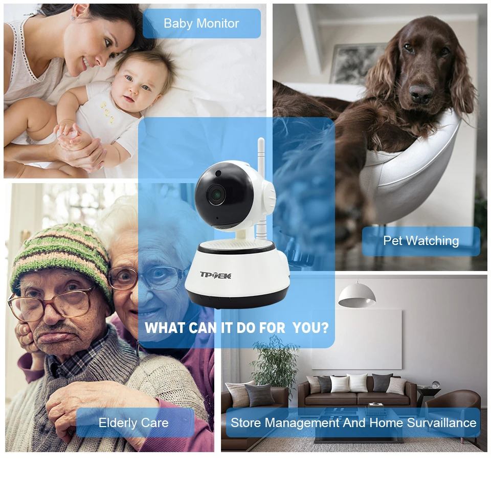 IP Camera Wireless WiFi Camera Smart Home WI-FI Surveillance CCTV Camera Security Network Camara Baby Monitor Indoor Onvif Cam