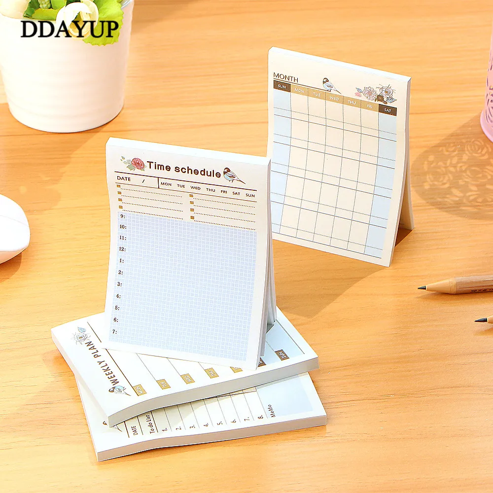 

Memo Pads Portable Pocket Notebook Weekly Monthly Book Diary Agenda for Kids Daily School Supplies Notebook Work Planner