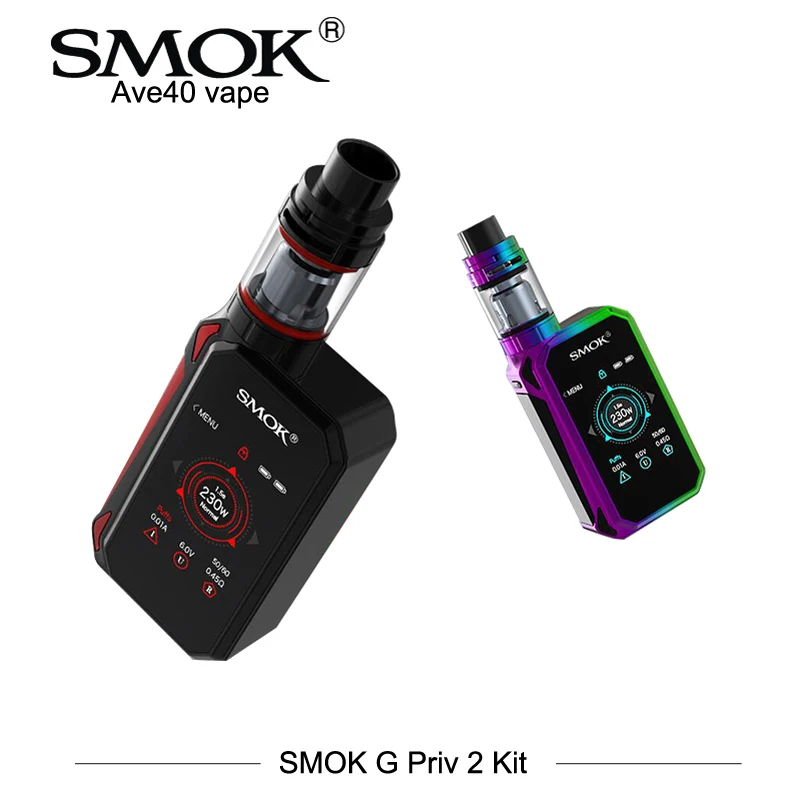 In Stock Electronic Cigarettes SMOK G-Priv 2 Kit Smok G-Priv II Vaporizer Vape 230w with 4ml TFV8 X Baby Tank Touch Vape E Cigs