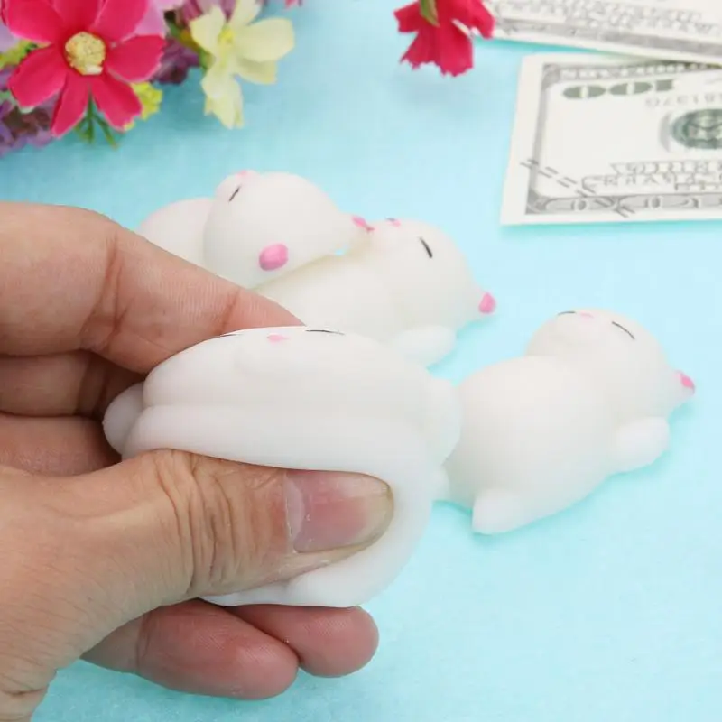 ارتفاع محاكاة القط ختم كسول القط الهاتف الأشرطة البطيء لينة الصحافة ضغط kawaii الخبز كعكة الاطفال لعبة اكسسوارات الهاتف