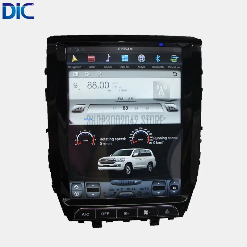 Sale DLC vertical Screen Android system 12.1inch 32GB radio Steering-Wheel bluetooth USB For toyota Land Cruiser 2007-2015 2