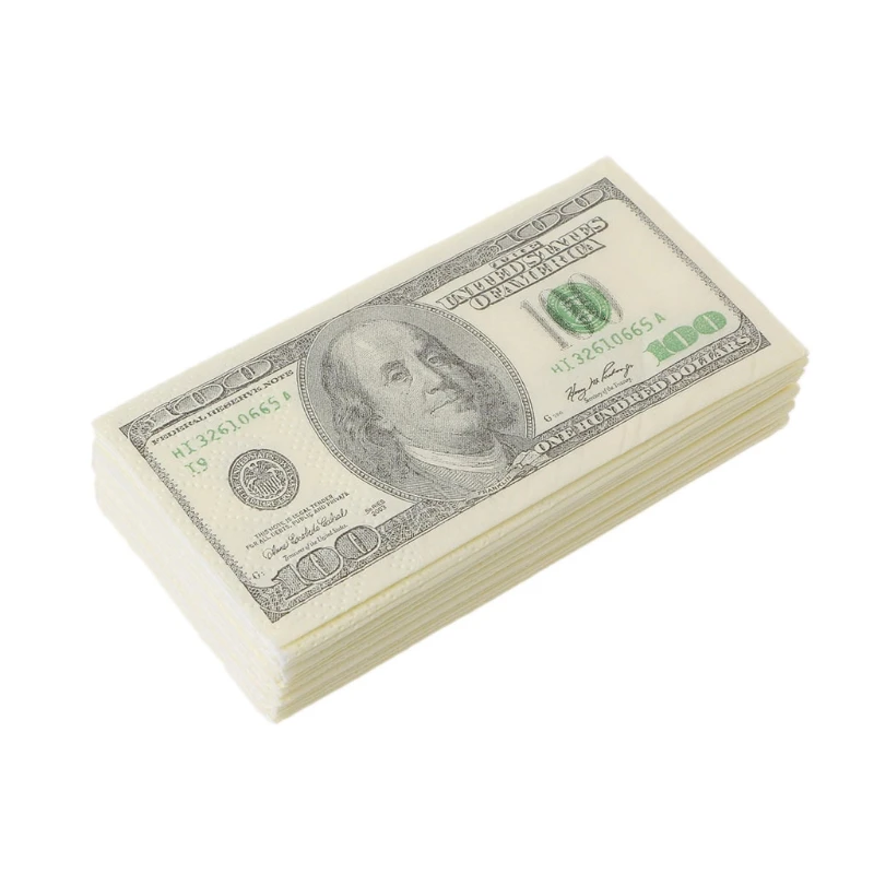 

9Pcs/1 Pack 3 Layers Soft Printing Dollars Bill Funny Money Toilet Tissue Paper