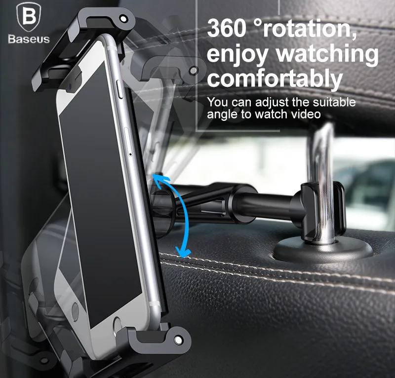 Baseus Car Back Seat Headrest Mount Holder For iPhone 7 iPad GPS Tablet