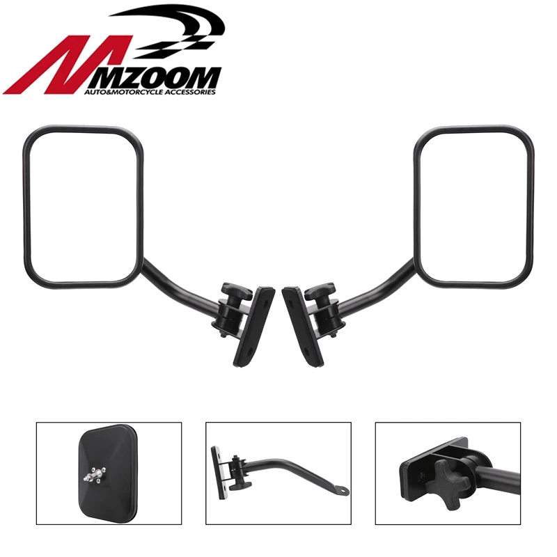 Door Off Side View Mirror Rectangular Mirrors fit for 1997 2018 Jeep Wrangler TJ JK JKU Textured