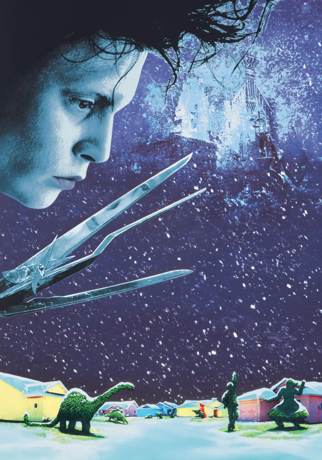 

Q0108 Posters and Prints EDWARD SCISSORHANDS Movie Tim Burton Johnny Depp Classic Film Art Poster Canvas Painting Home Decor