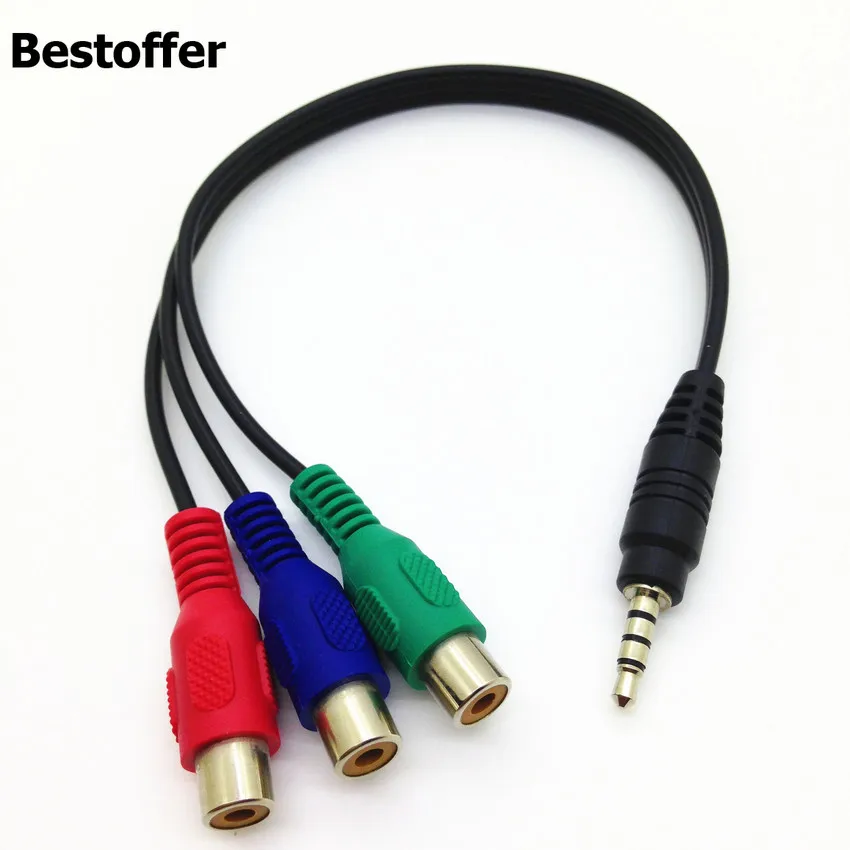 Мини стерео кабель адаптер длина от M до 3RCA 25 см 100 шт.|Кабели VGA| |