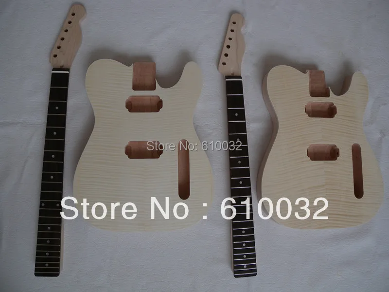 New Unfinished electric guitar body Solid wood 1 set   and one neck #1f