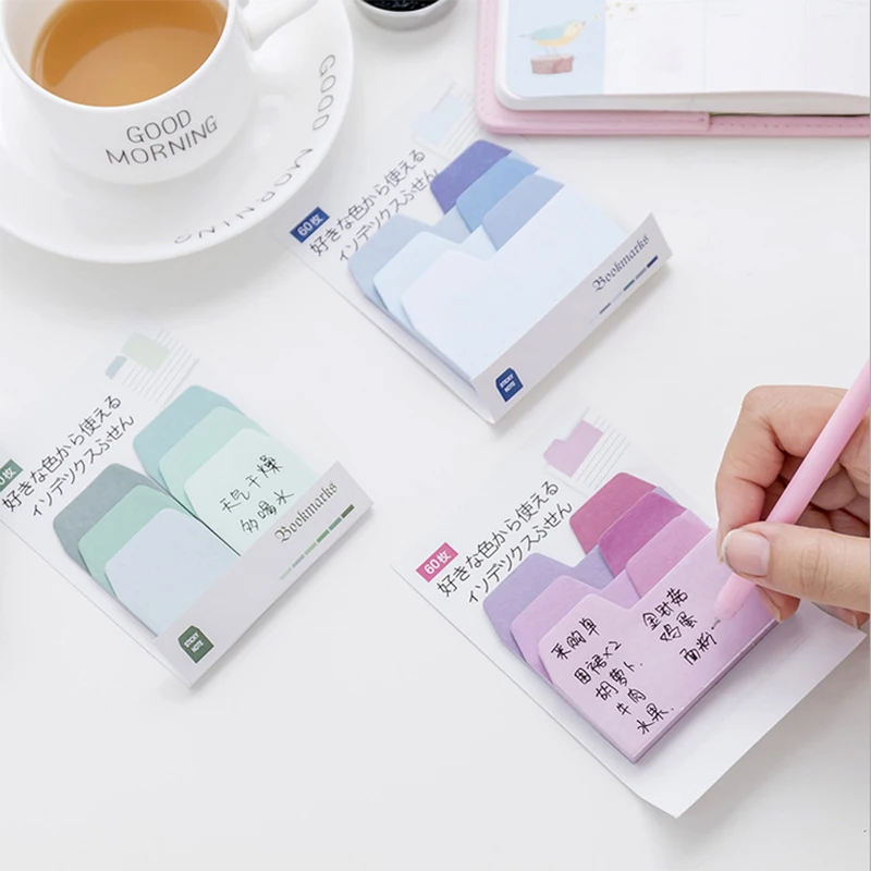 

DIY Gradient Color Memo Pad Sticky Notes Cute Colorful Planner Page Index Stickers Stationery Paper Bookmark School Supplies