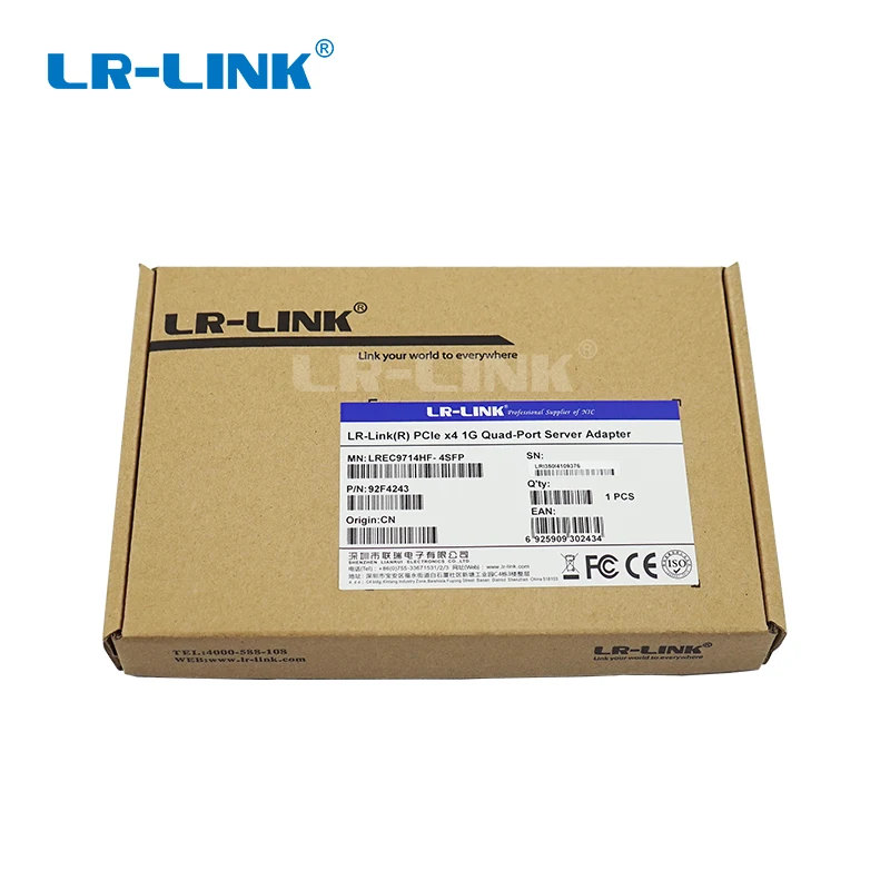 LR LINK LREC9714HF 4SFP PCIe 100Mbps Quad Port SFP Gigabit Server Network Adapter Intel I350 Based 5