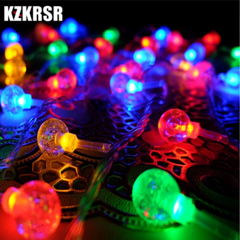

AC110V 220V 10m 20m 30m 50m Crystal Bubble Ball Led string Lights for Christmas Tree Wedding Party Garland Holiday Decoration