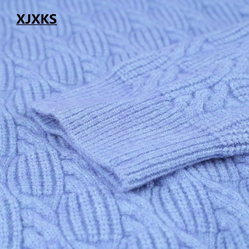 XJXKS женская одежда высокого качества пуловер и свитера sueter mujer invierno водолазка женский джемпер