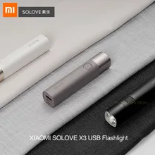 Xiaomi Solove X3 USB Перезаряжаемый яркий EDC фонарик 3000 мАч Внешний аккумулятор портативный мини светодиодный фонарь для велосипеда