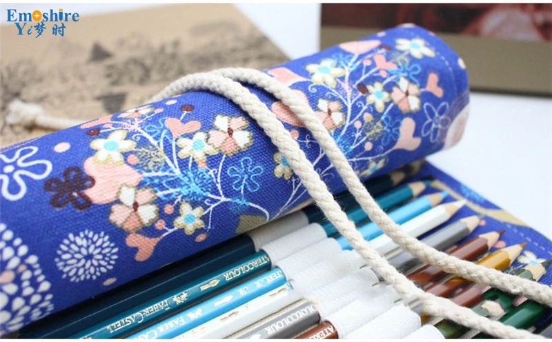 Emoshire Cotton canvas fabric cute little deer male and female large - capacity color lead pencil pencil pencil pencil (7)