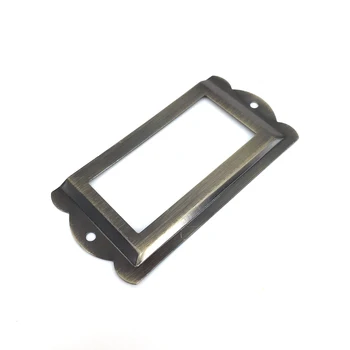 

85x42mm Vintage Metal Tags Frames Holder, Drawer Card Label Holders Furniture Hardware 20PCS