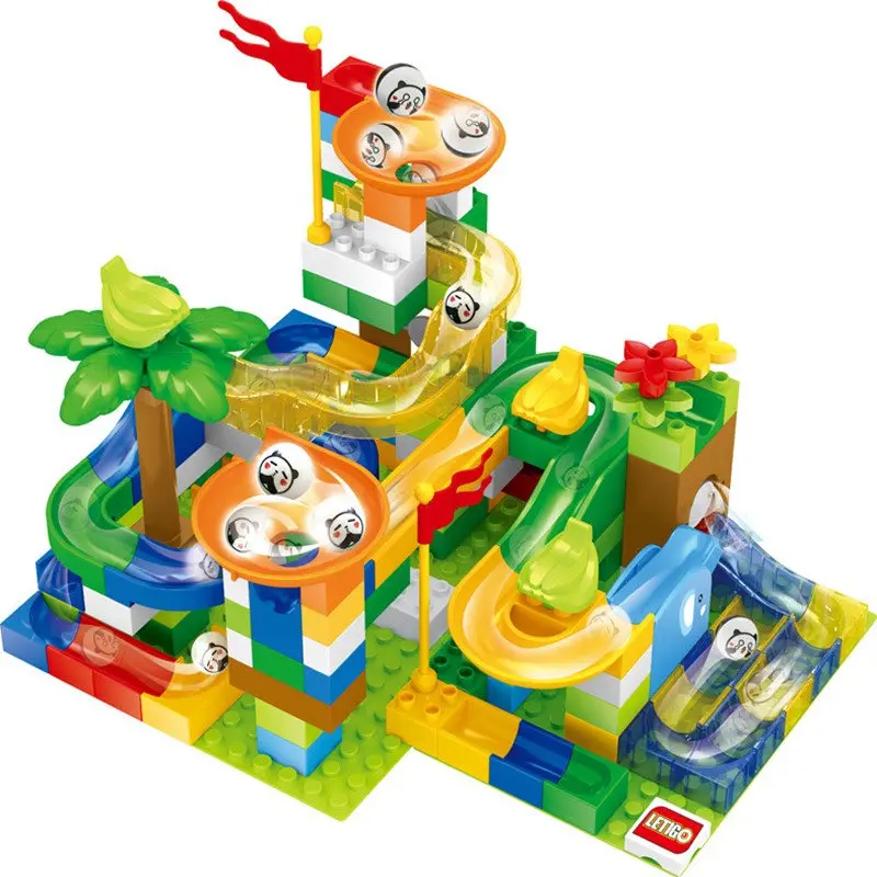 

104-208PCS Marble Race Run Maze Ball Track Building Blocks Plastic Funnel Slide Big Size Bricks Compatible brand design