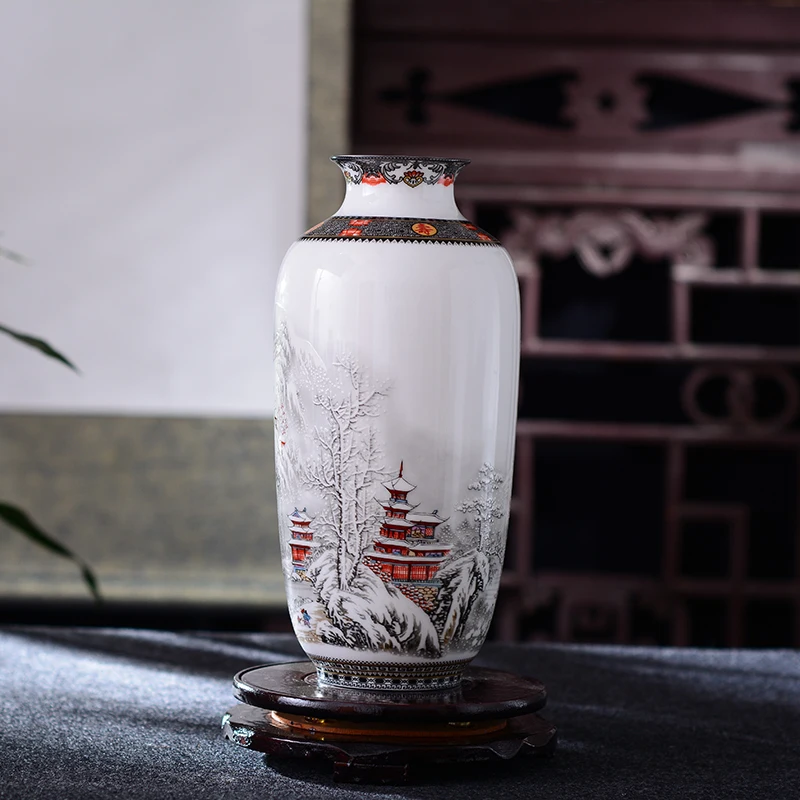Antique Jingdezhen Ceramic Vase Vintage Vase Desk Accessories