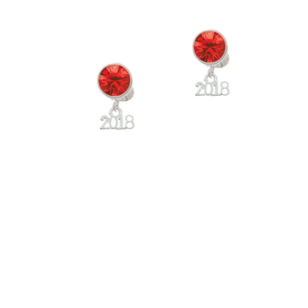 Mini Year 2018 Crystal Clip On Earrings (4)