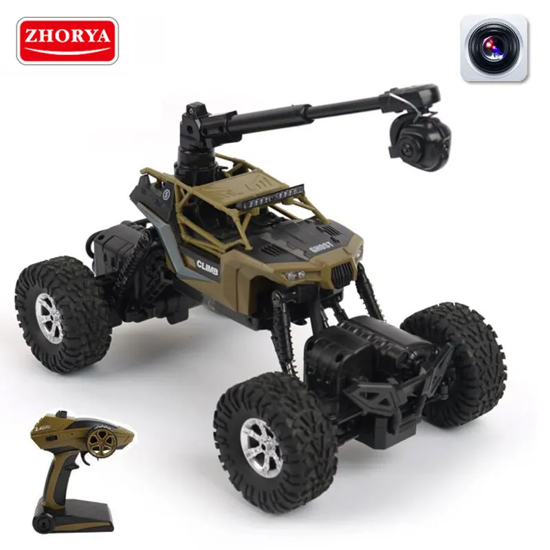 

Zhorya Toys RC cars 1:16 2.4G with camera WIFI phone Remote Control four-drive dual steering waterproof climbing car for
