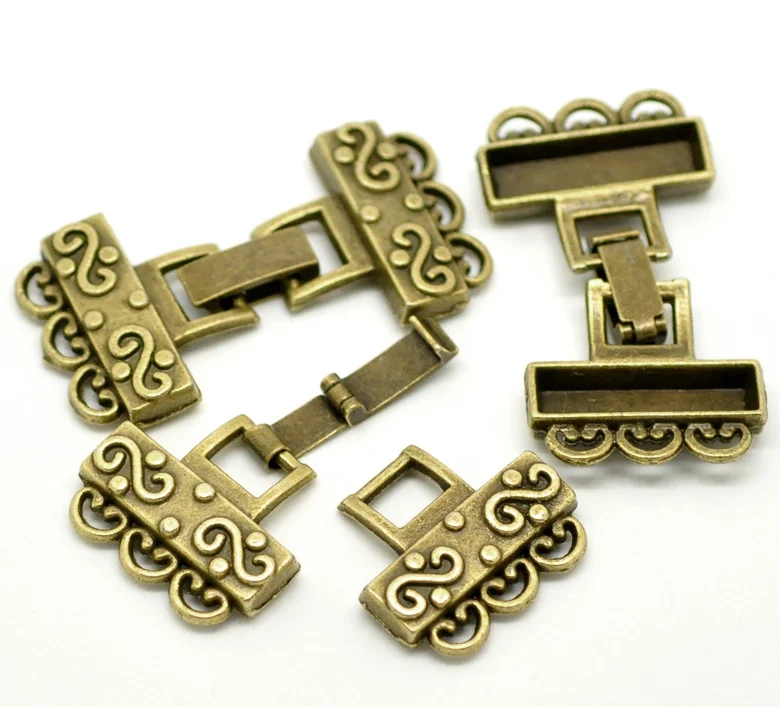 DoreenBeads 5 комплектов Античная бронза концевые колпачки для браслетов/Колье 4,6x2,3 см(1-3/" x7/8")(B18347), иу