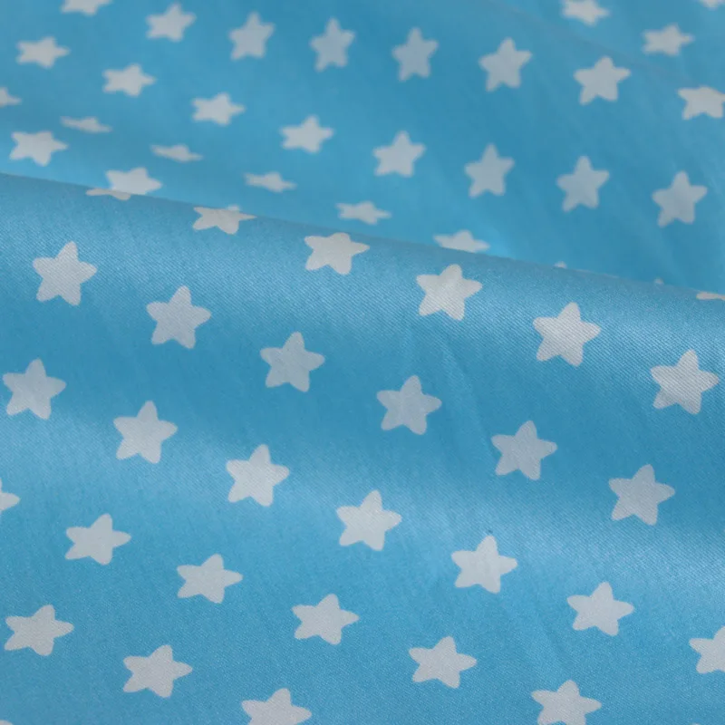 160 см* 50 см детская хлопковая ткань розовый белый серый Аква Радуга конус Единорог звезды ткань для комплект кровати «сделай сам» Подушка лоскутное шитье - Цвет: BLUE stars