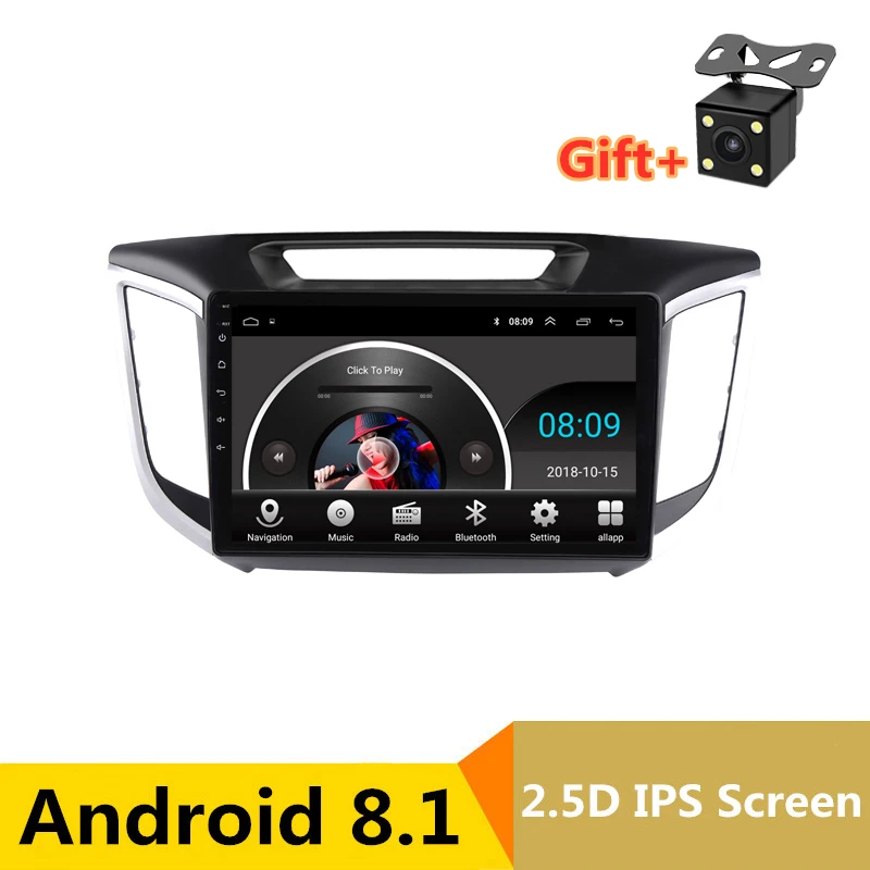 Cheap 10" 2.5D IPS Android 8.1 Car DVD Multimedia Player GPS for Hyundai creta ix25 2014 2015 2016 2017 audio radio stereo navigation 0