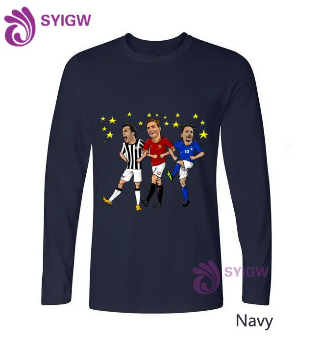 

Newest del Piero totti Roberto Baggio Design long sleeve T Shirt Men's Cool Design High Quality Tops Custom Hipster Tees 0112-23