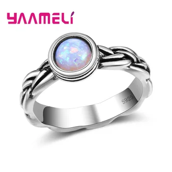 

925 Sterling Silver Accessories Round Opal Stone Rings For Men/Women Wonderful Party/Metting Jewelry Top Quality Bijoux